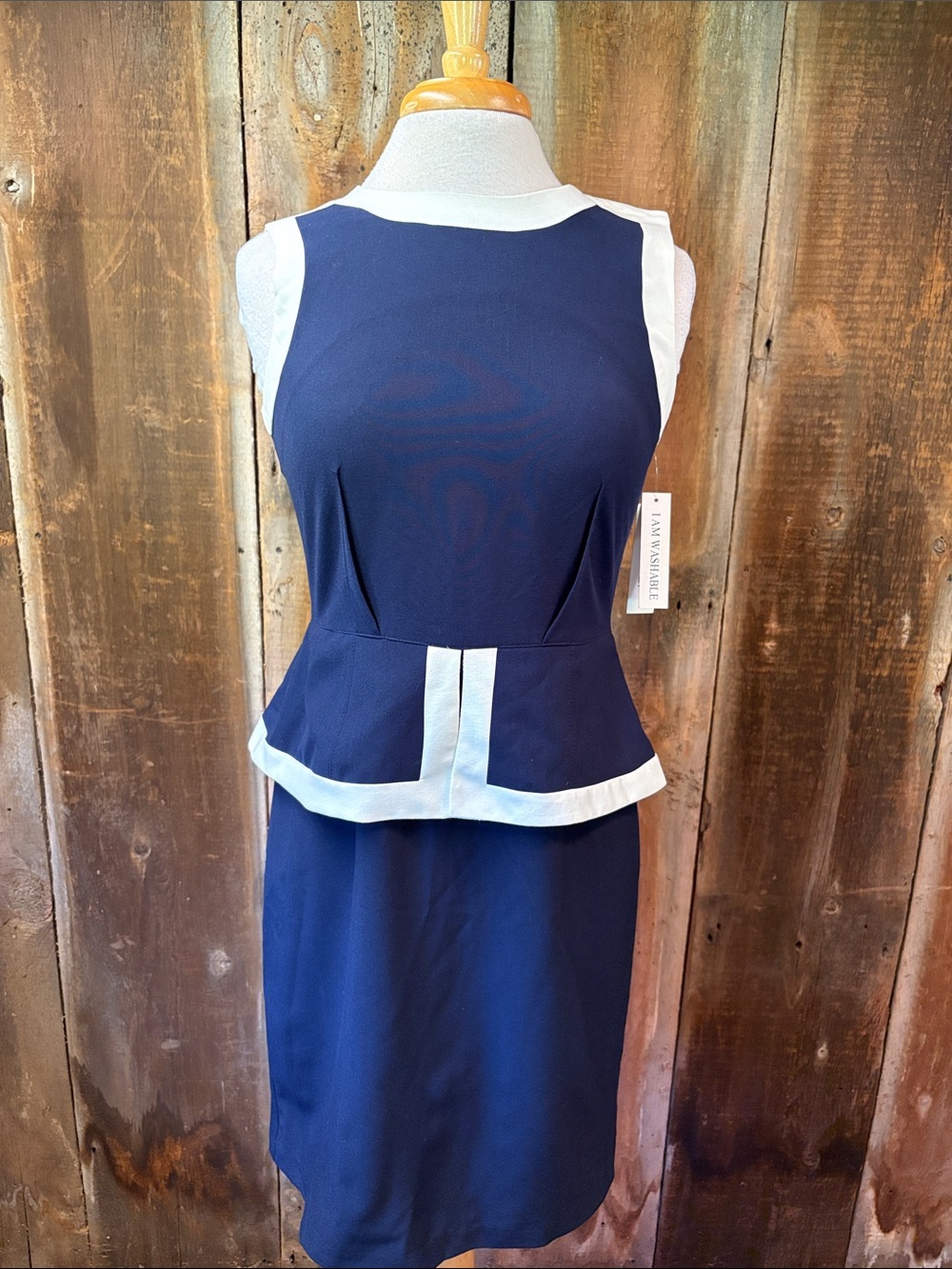 NWT Shelby & Palmer CLASSY Navy Blue and White Ivory Dress Size 6